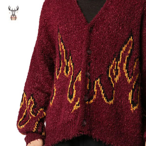 Fábrica al por mayor V Neck <span class=keywords><strong>Oversize</strong></span> suéter de los hombres adultos de punto <span class=keywords><strong>Cardigan</strong></span> - Product Image 6