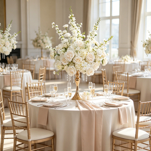 DKB Wholesale Realistic Silk Artificial White Flower Ball Wedding Centerpieces <b>Table</b> Decorations - Product Image 1