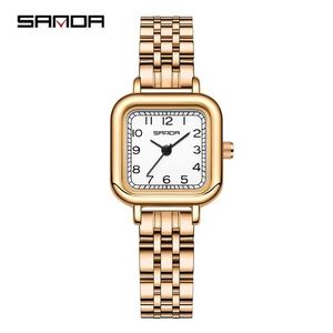 Reloj de Cuarzo para Mujer Marca Sanda P1120, Correa de Acero Inoxidable Importada, Esfera Cuadrada Pequeña Retro, Reloj de Moda para Mujer - Product Image 5