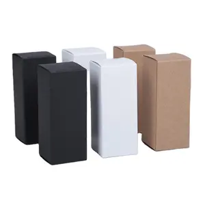 Baru Warna Hitam Disesuaikan Ukuran Kertas Kotak Hadiah Kemasan Kertas Putih Kotak Cetak Kustom dengan Logo