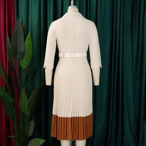 Vestidos Elegantes para Mujer, Estilo Oficina, <span class=keywords><strong>Blazer</strong></span> con Solapa, Vestido Plisado con Estampado, para un Estilo Chic, Informal, para Oficina, Fiesta, Uso Diario - Product Image 3