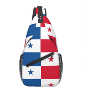 Sac bandoulière personnalisé de haute qualité avec drapeau du Panama, logo personnalisé, sac de poitrine, sac à dos bandoulière, sac de voyage