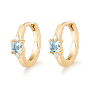 ต่างหูห่วงทรงสี่เหลี่ยมประดับพลอยอะความารีน ชุบทองคำแท้ 925 คุณภาพสูง ดีไซน์ทันสมัย ขายดี ปี 2025 ของขวัญสุดฮิต ได้รับการรับรอง - Product Image 5