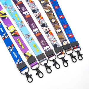 Custom <b>Polyester</b> Cute Cartoon Neck Strap Coloured Printed Anime Themed <b>Lanyard</b> with Metal Clip - Product Image 6