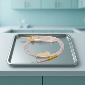 FLO ON T 1808 Kit stérile d'administration sanguine, équipement de transfusion IV jetable avec pince à rouleau - Product Image 1