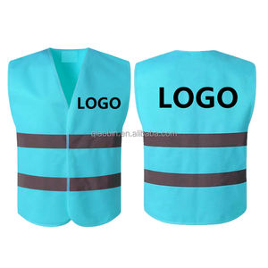 سترة أمان فلورية زرقاء عالية الوضوح 80 جرام/متر مربع من الفئة 2 حسب معايير ANSI، ملابس عمل مخصصة للبناء، قابلة للتنفس، 100% بوليستر شبكي - Product Image 4