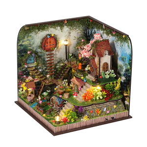 Kit de Jardín de Hadas DIY, Casa Miniatura <span class=keywords><strong>con</strong></span> Luz LED, Kit de Casa Miniatura de Madera para Adultos, Decoración del Hogar - Product Image 5
