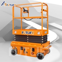 Plateforme élévatrice à ciseaux en métal antirouille de qualité extérieure, capacité 300 kg, hauteur de levage 5 m, propulsion hydraulique à batterie, mécanisme mobile