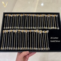 Collier pendentif femme en argent sterling S925 plaqué or 18 carats avec zircon et 26 lettres, chaîne de clavicule haut de gamme, vente en gros Espagne
