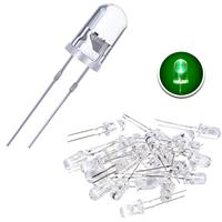 Diode LED 5mm 5V à montage traversant, lot de 1000, orange avec lentille transparente pour feux de circulation