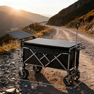 2025 mới nhất đa mục đích utilit có thể gập lại mở rộng <span class=keywords><strong>Wagon</strong></span> tùy chỉnh Cắm Trại Lớn Vườn xe 4 bánh xe gấp giỏ hàng - Product Image 5