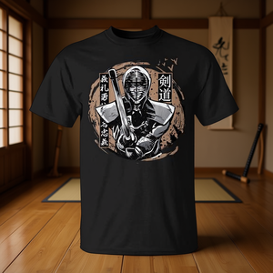 T-shirt Kendo Armor Bogu Shinai per Arti Marziali Samurai Giapponesi, Unisex, Girocollo, Manica Corta, Stampa Grafica - Product Image 2