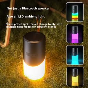 Enceinte sans fil Bluetooth avec lumière ambiante et lumière RVB, portable, étanche, caisson de basses portable, petit canon en acier - Product Image 3