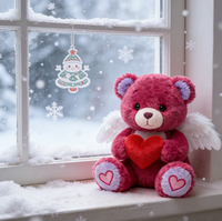 Ours en peluche rouge moelleux avec cœur rouge - Cadeau d'anniversaire - Remplissage en coton et coton PP - Jouet en peluche personnalisé OEM
