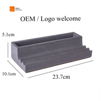 Porte-stylo rectangulaire en ciment gris à la mode avec boîte à plantes en pot stockage nouveauté bureau ou retour à l'école cadeau