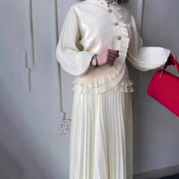 Ensemble jupe plissée ample et élégante à volants pour femme, collection Printemps 2026