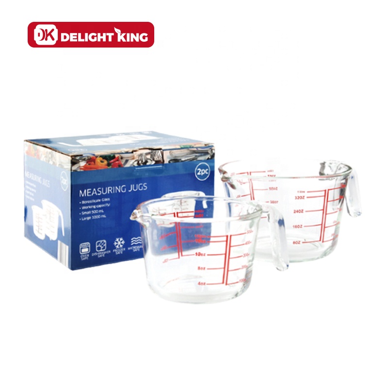 Стеклянный мерный стаканчик комплект 2 шт. печь мерные чашки боросиликатного стекла измерительный jar