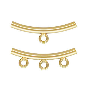 Tubo Curvo de <span class=keywords><strong>Oro</strong></span> de 14K de Buena Calidad con Anillo para Mujer, Accesorios de Bricolaje, Fabricación de Joyas, Hallazgos para Pulseras, Venta al por Mayor - Product Image 1