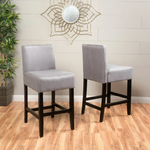 Modern Design Fabric Barstool Solid Wood Frame Iron for Home Kitchen Living Room Hotel Cafe <b>Dining</b> (Set 2) Durable Eco-Friendly - Product Image 4