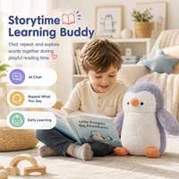 Robot Compagnon Interactif Intelligent et Multilingue en Peluche, Conforme aux Normes CE de l'UE, pour Enfants de 5 à 7 Ans, Ours