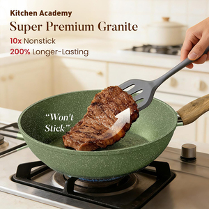 Juego de Utensilios de Cocina de Aluminio Forjado de 12 Piezas de Alta Calidad, Moderno, con Revestimiento Cerámico, Tapas de Vidrio y Silicona, y Asas de Acero Inoxidable - Product Image 6