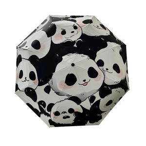 Paraguas Plegable Portátil Ultraligero de Doble Uso, Protección UV, Contra Sol y Lluvia, de Goma Negra con Diseño de Panda para Mujer - Product Image 5