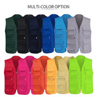 Gilet de travail multi-poches personnalisé avec logo, réfléchissant, respirant, en maille, pour hommes, idéal pour les bénévoles et les organisateurs