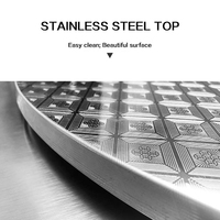 Meja Makan Hotel 8 Kursi Model Buffet Bahan Stainless Steel yang Dapat Dilepas - Penyimpanan Ringkas Tahan Karat Desain Praktis
