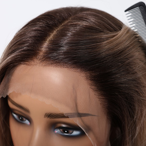 13*6 HD Lớn u ren tóc giả tổng hợp trong tương lai sợi mềm tóc giả dài thẳng hỗn hợp mật độ 180% Ombre tóc vàng hỗn hợp tối tóc gốc - Product Image 2