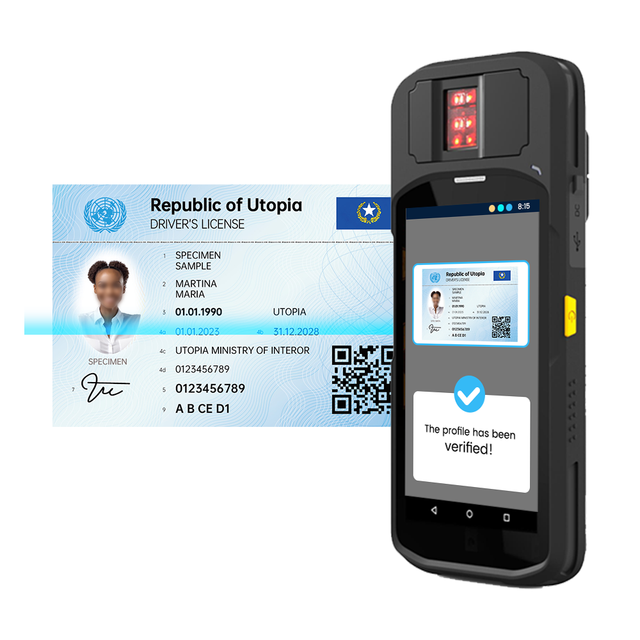 All-in-one Turnkey Drivers License Solution Handheld Terminal with NFC SIM Slot Fingerprint Scanner for Registation