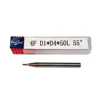 4F*D1*D4*50L*55 °   Fraise carrée en carbure monobloc à 4 dents, revêtement TiSiN, micro-fraise pour acier
