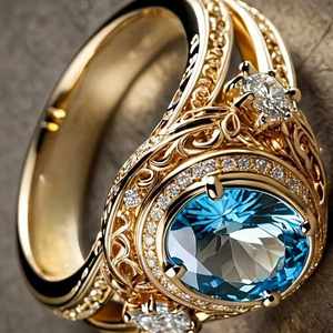 Anillo de Dedo con Diseño de Princesa, Estilo Palacio Real, con Trabajo Calado, para Mujer - Product Image 4
