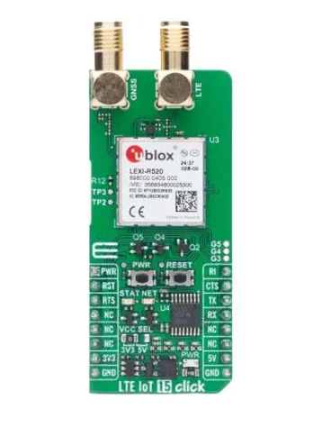 MIKROE-6553 Development Board Kit LTE Cat.1 8 Click Board with SIMCom Wireless Solutions Limited for Cellular Development
