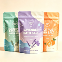 Sachet Doypack Personnalisé avec Logo, Finition Mate, en Aluminium Alimentaire, Doublure en Feuille d'Aluminium, Refermable avec Fermeture Éclair, Thermoscellable, pour Sels de Bain, Vente en Gros