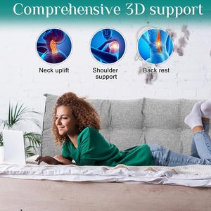 Cuscino con zeppa matrimoniale con testiera triangolare letto lettura dello schienale supporto lungo cuscino con copertura rimovibile per dormitorio - Product Image 4