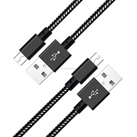 Câble de chargeur USB en aluminium tressé en Nylon de 2 mètres, charge rapide, synchronisation des données, cordon