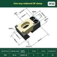 Élément de serrage à coin TEBAK M6 M8 M10 M12 OK Vise Wedge, étau modulaire de précision simple pour usinage industriel CNC