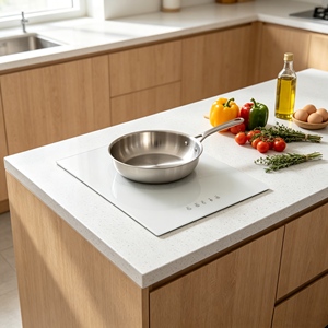 Placa de cocción infrarroja empotrada de un solo quemador, 1800W, control táctil, vitrocerámica <span class=keywords><strong>blanca</strong></span>, una zona, para caravanas y cocinas pequeñas - Product Image 6