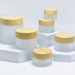 5/10/15/20/25/30/50/60/100g Frosted Cosmetic <b>Packaging</b> Cream Jar Clear Matte <b>Glass</b> Face Cream Jar with Rose Gold Lid - Product Image 2