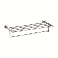 Support mural en acier inoxydable 304 sans perçage pour papier toilette, barre porte-serviettes et étagère de rangement pour salle de bain, idéal pour la maison et l'hôtel - Vente chaude