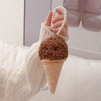16cm Kawaii Alimentaire En Peluche Crème Glacée Pompon Porte-clés Doux Ours En Peluche Jouet avec PP Coton Sac De Remplissage Charme Pendentif