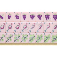 Jeu de Mahjong américain en acrylique rose clair, 160 tuiles en relief motif vigne de raisin, jeu de société familial, cadeau pour fête