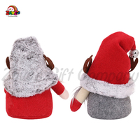 Poupées en coton décoratives de Noël Zaves 9 pouces Gnomes gris rouges avec bois Nez rouge Flocons de neige Figurines et jouets en peluche