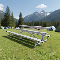 Bancs tribunes mobiles en aluminium robustes à 3 rangées, résistants aux intempéries, pour événements sportifs