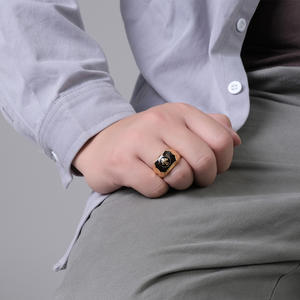 Anillo de acero inoxidable de estilo europeo y americano para hombre, <span class=keywords><strong>accesorios</strong></span> de manos con personalidad para rezar - Product Image 4