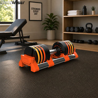 Haltères réglables en acier personnalisés, inodores et adaptés aux appartements, gamme 20kg 32kg 40kg, ensemble de gym avec poignée antidérapante confortable