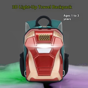 Sac à dos scolaire <span class=keywords><strong>Marvel</strong></span> 3D lumineux Iron Man Spider-Man grande taille pour garçons de 4 à 6 ans avec fermeture éclair tendance - Product Image 6