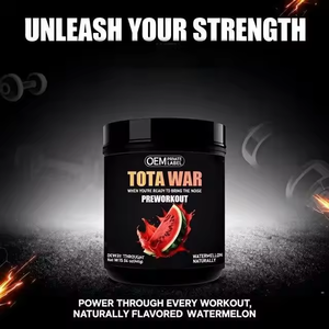 Polvo Pre-Entrenamiento para Adultos con Sabor a Fresa y Mango, Beta Alanina + Citrulina Malato, Creatina Monohidrato, Apto para Dieta Cetogénica - Product Image 1