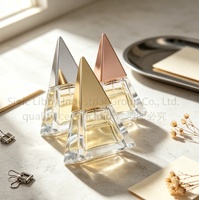 Flacon de parfum transparent en verre de forme pyramidale unique de 30 ml, 50 ml, 100 ml