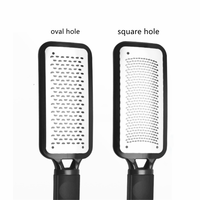 Râpe à pieds et éliminateur de callosités Gloway en acier inoxydable noir et rose, pour usage humide et sec, outil de pédicure à surface métallique